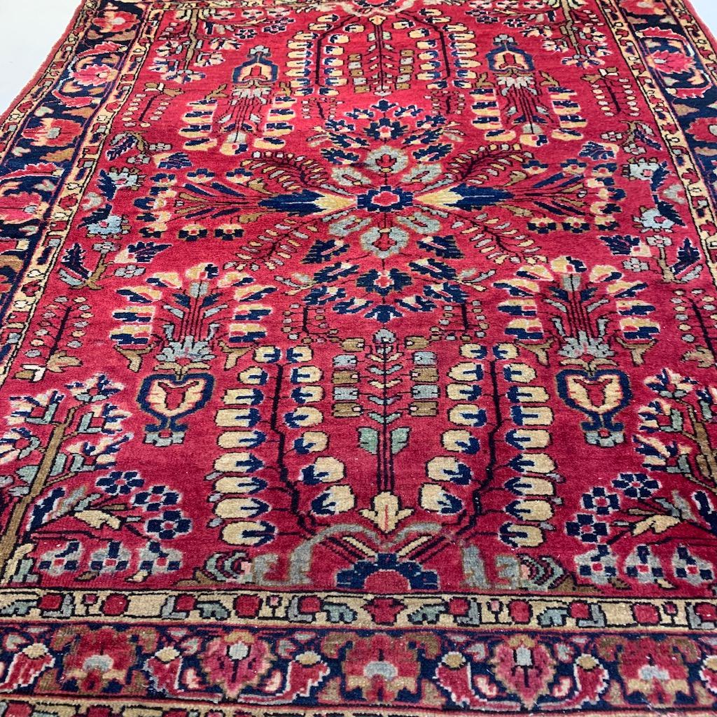 Hand Knotted Persian Sarouk Rug 4.10x2.7 ft (1 of 9)