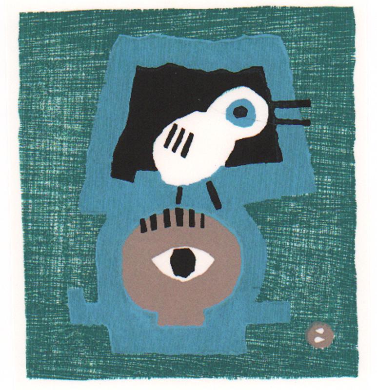 Umetaro Azechi (1902 - 1999) :Eye On The Bird: Artist/Title: Umetaro Azechi (1902 - 1999) :Eye On The Bird Medium: Woodblock Print Dimensions: The print image measures 4 X 4 1/2 inches plus margins Condition: The print is in excellent, never frame