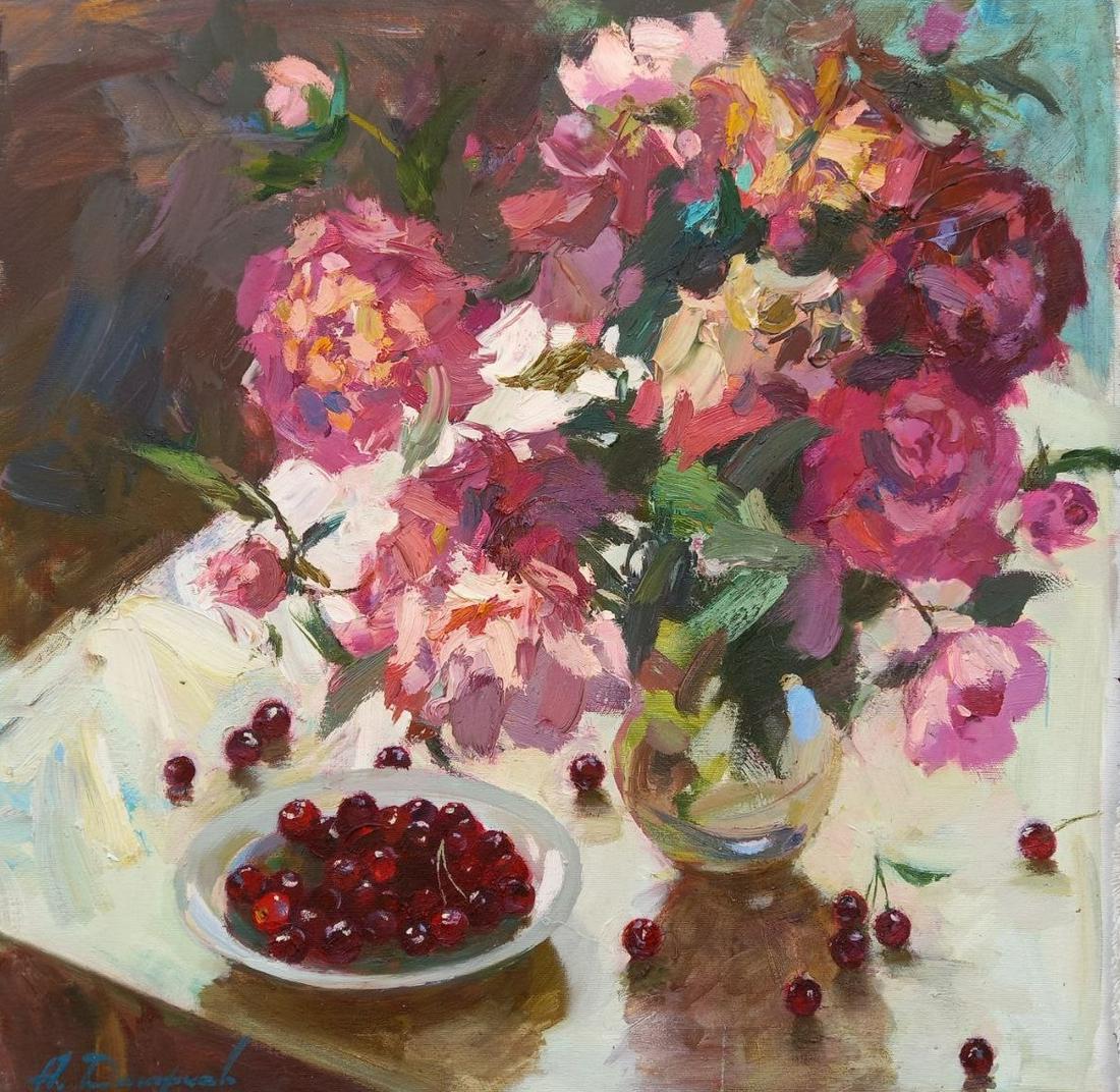 Oil painting Peonies Alex Ditriev (1 of 9)