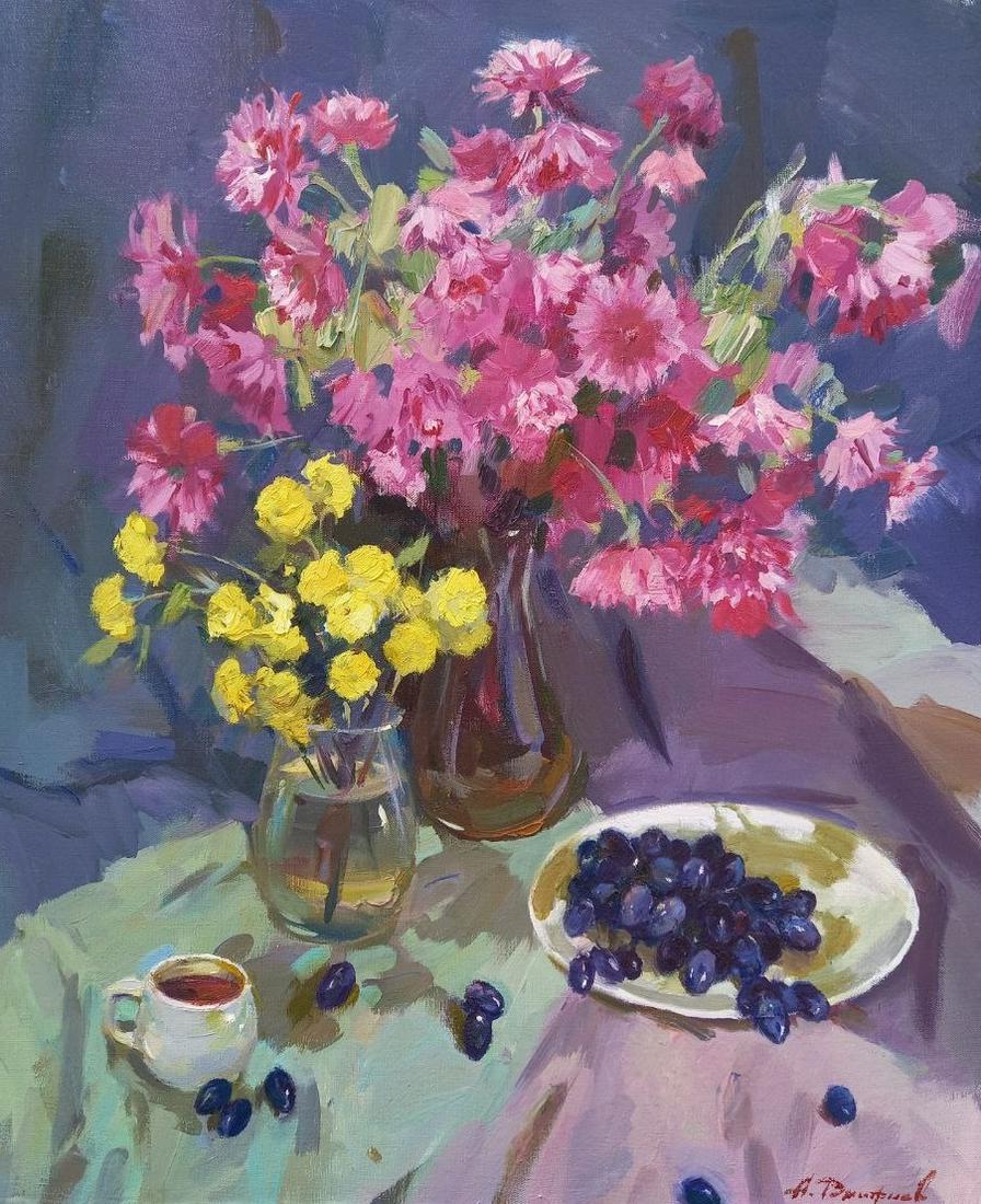 Oil painting Chrysanthemums Alex Ditriev (1 of 10)