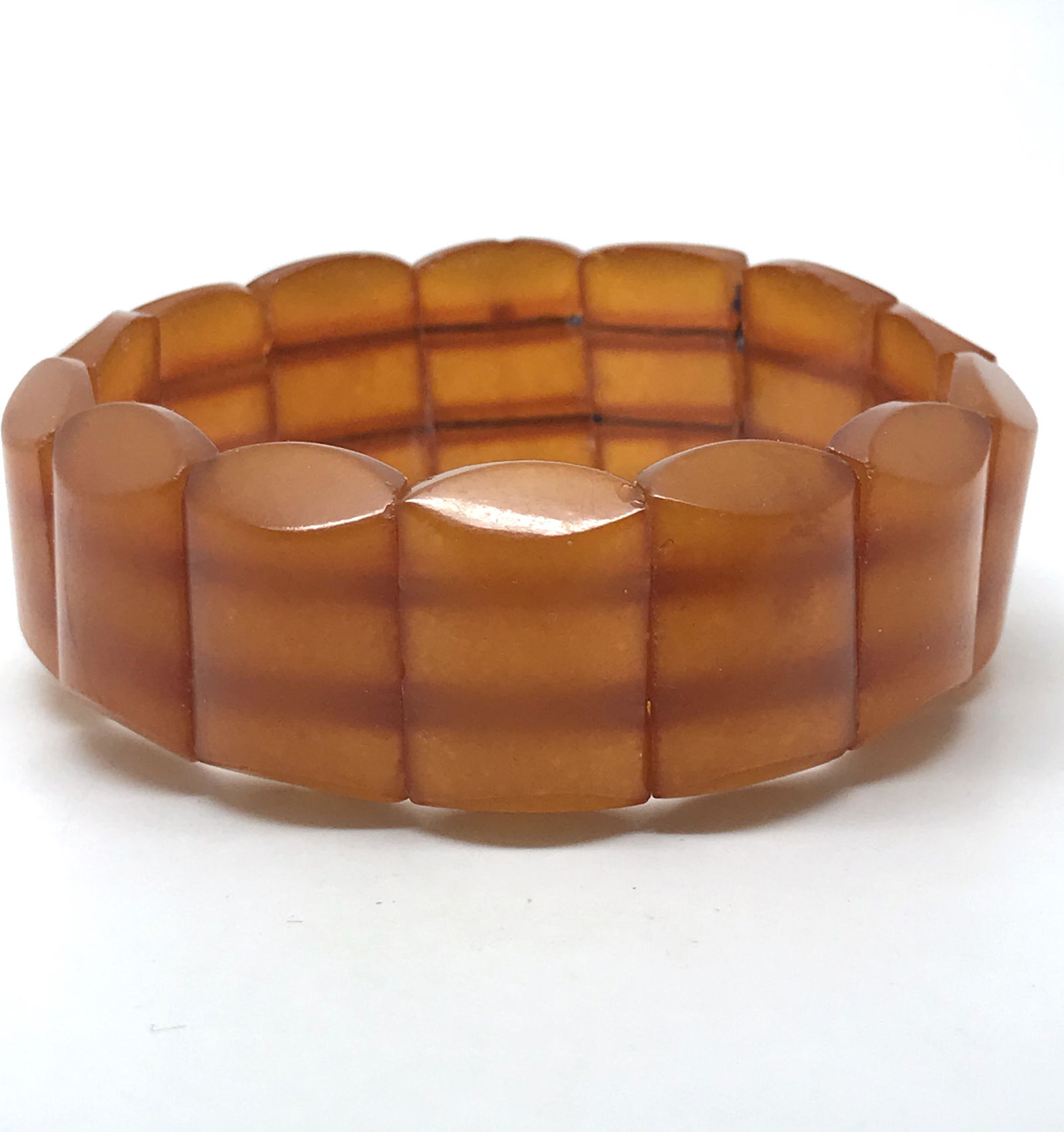 Outstanding Unique Vintage Amber Bracelet made from Plate like Amber beads (1 of 7)