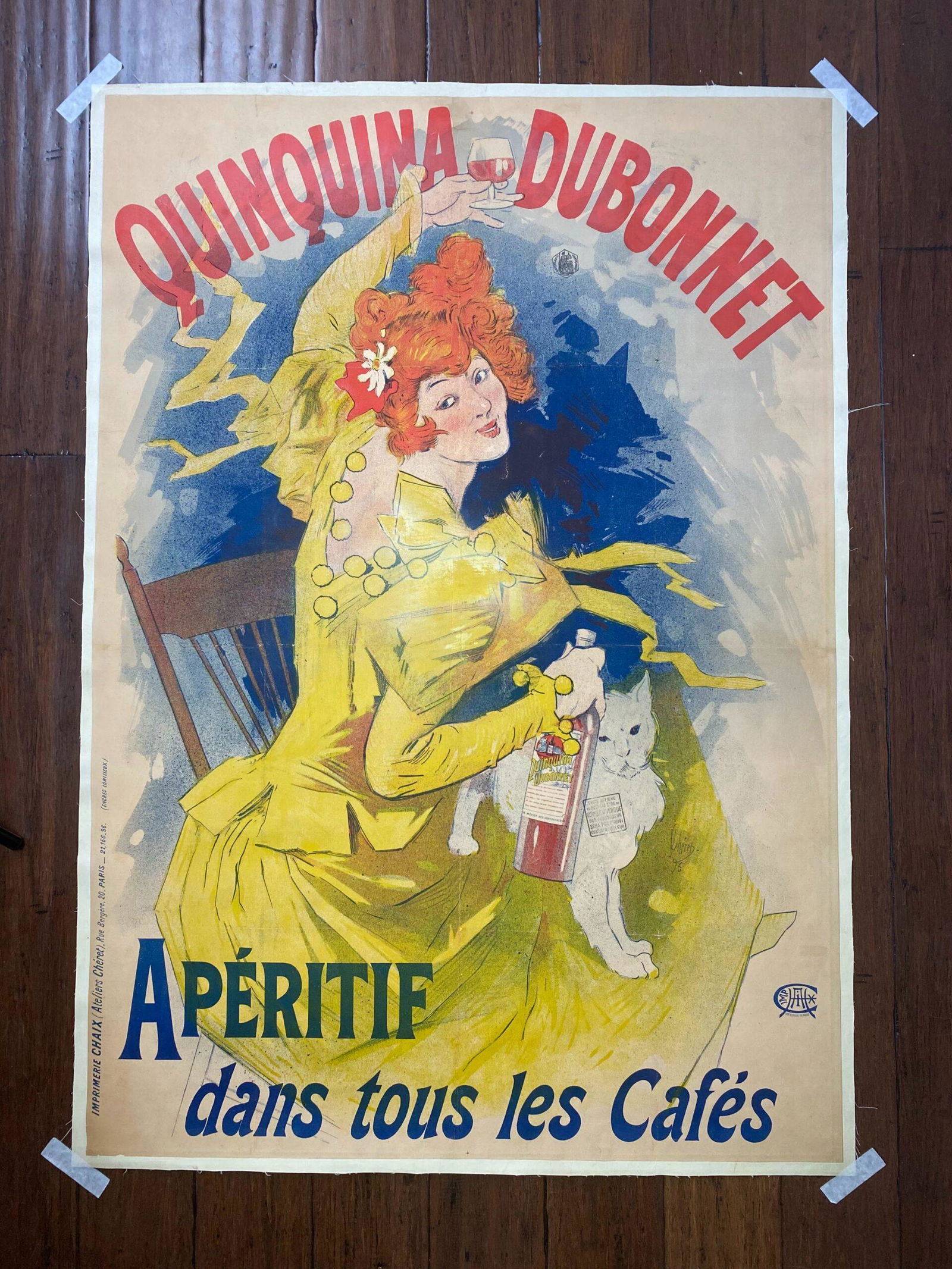 Quinquina Dubonnet - Cheret (1896) 31.75" x 49" French Advertising Poster LB (1 of 9)