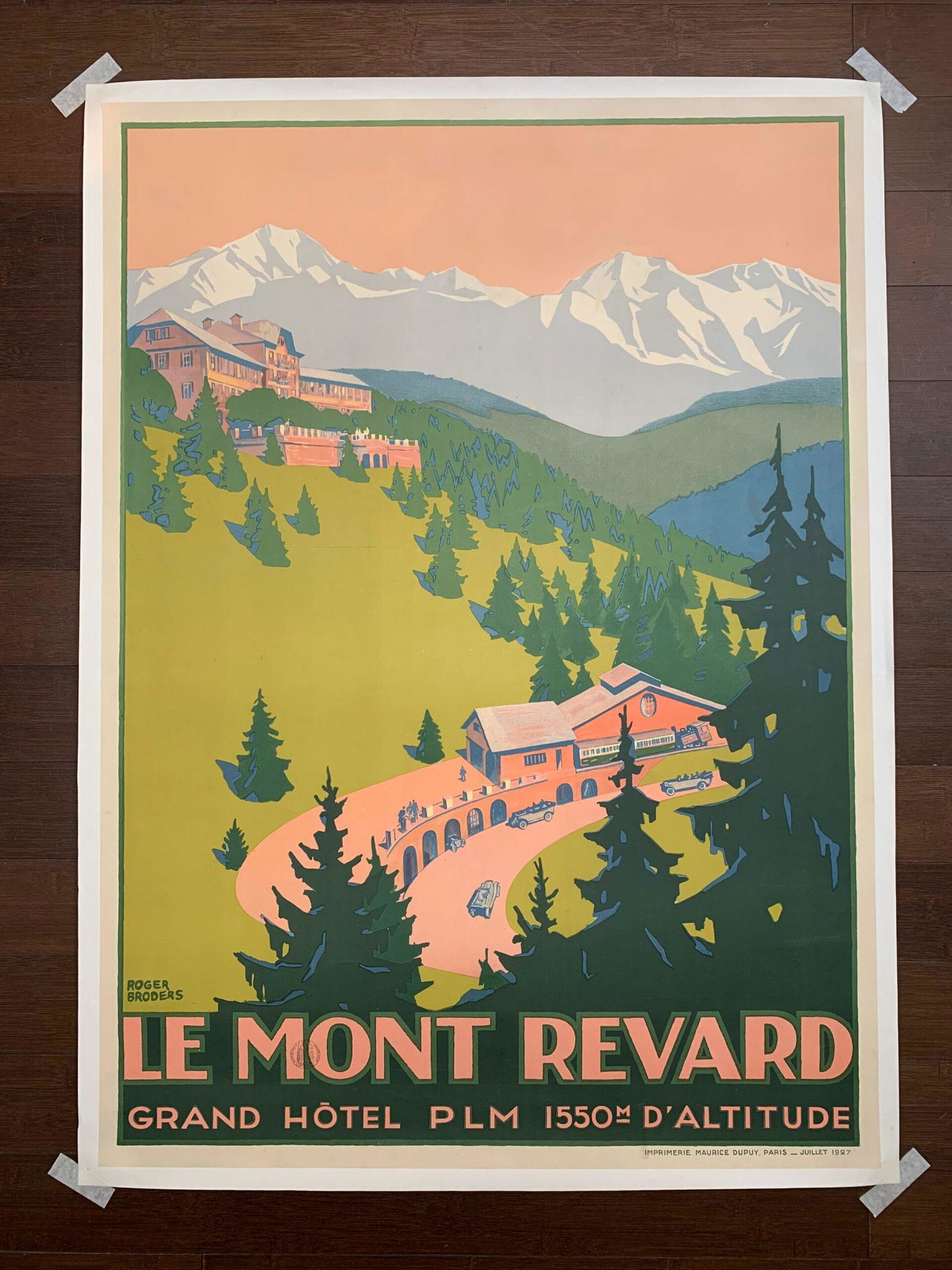 Le Mont Revard - Art by Roger Broders (1907) 30.125" x 41.625" French Travel Poster LB (1 of 6)