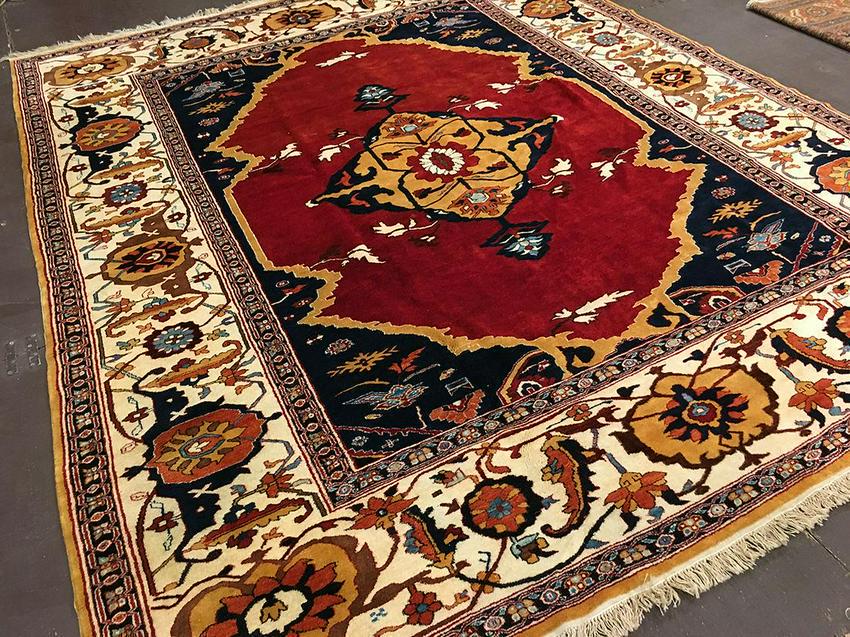 Bakshaish Carpet 9'3'' X 11'3'': Type: BAKSHAISH Origin: ANATOLIA Circa: Modern Size/Feet & Inches: 9'3'' x 11'3'' Size/Meters: 2.82 x 3.43 $$$ Item Number: 80046 Additional Info: Unique, one of a kind. Vegetable dyes. Condition: All