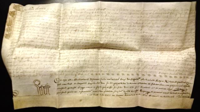 1647 Vellum Scottish Legal Manuscript: Title: 1647 Vellum Scottish Legal Manuscript Additional Information: A Scottish legal document penned o vellum in Latin. Neatly penned with notarial device at end. Dated 1647 from the area of Leith. M