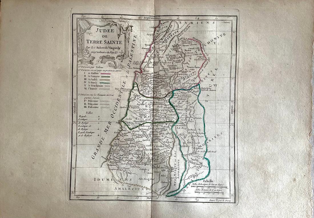 Ancient Holy Land with 4 regions divide. 1794 by Vaugondy/ Delamarche (1 of 2)