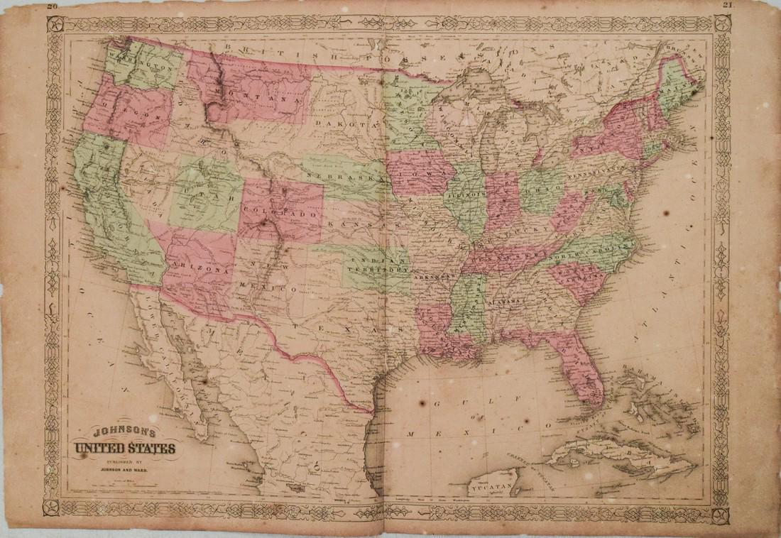 1865 Johnson Map of the United States -- Johnson's United States (1 of 1)