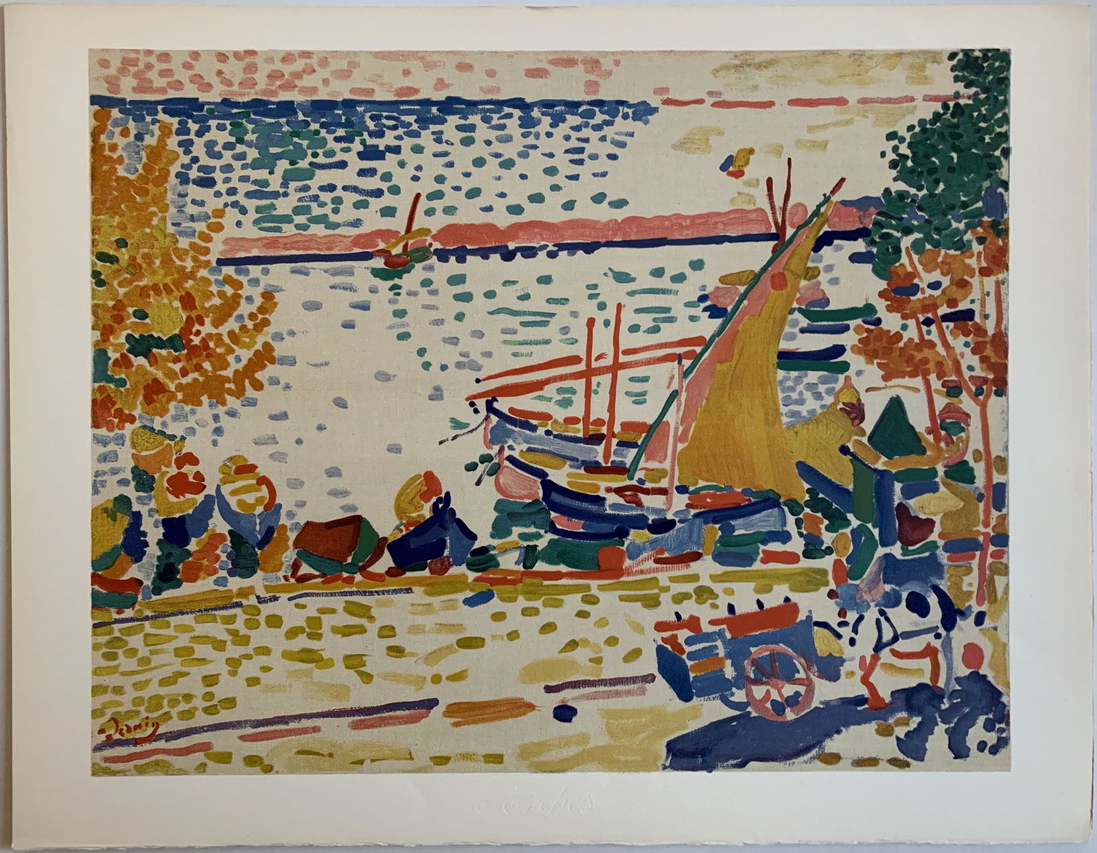 AndreÌ Derain: Hyde Park: Artist: AndreÌ Derain Title: Hyde Park Material: work on paper Date: 1972 Medium: lithograph Dimension: 26.5 x 20.5 inches Reserve: $250.00 Shipping: Domestic: Flat-rate of $50.00 to anywhere within