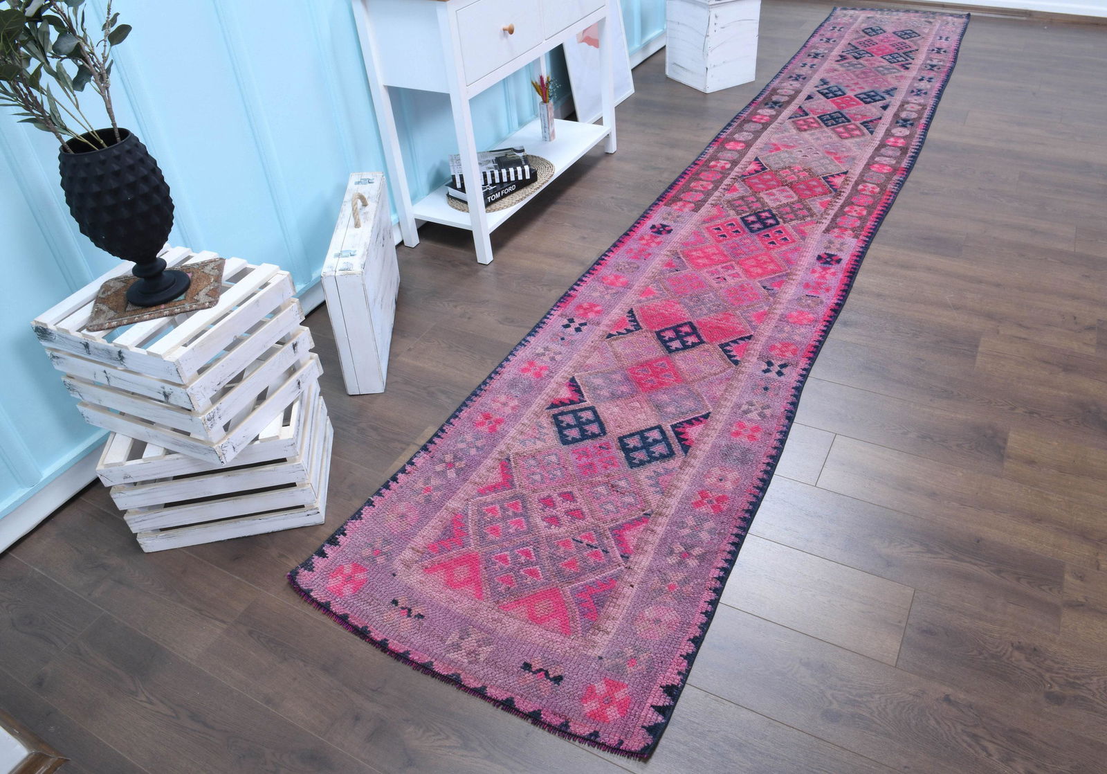 2'6x15'4 ft, TURKISH RUNNER RUG, Vintage Rug (1 of 7)