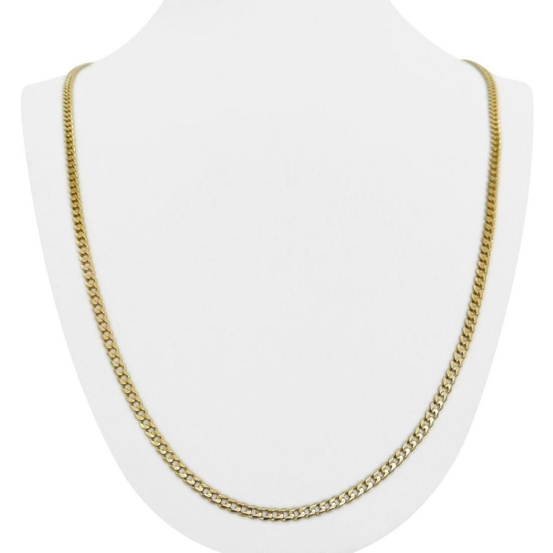 14k Yellow Gold 16.8g Solid Thin 3.5mm Curb Link Chain Necklace Italy 27": Condition: Excellent Condition, Professionally Cleaned and Polished Metal: 14k Gold (Marked, and Professionally Tested) Weight: 16.8g Length: 27 Inches Width: 3.5mm Closure: Lobster Claw Markings: "14