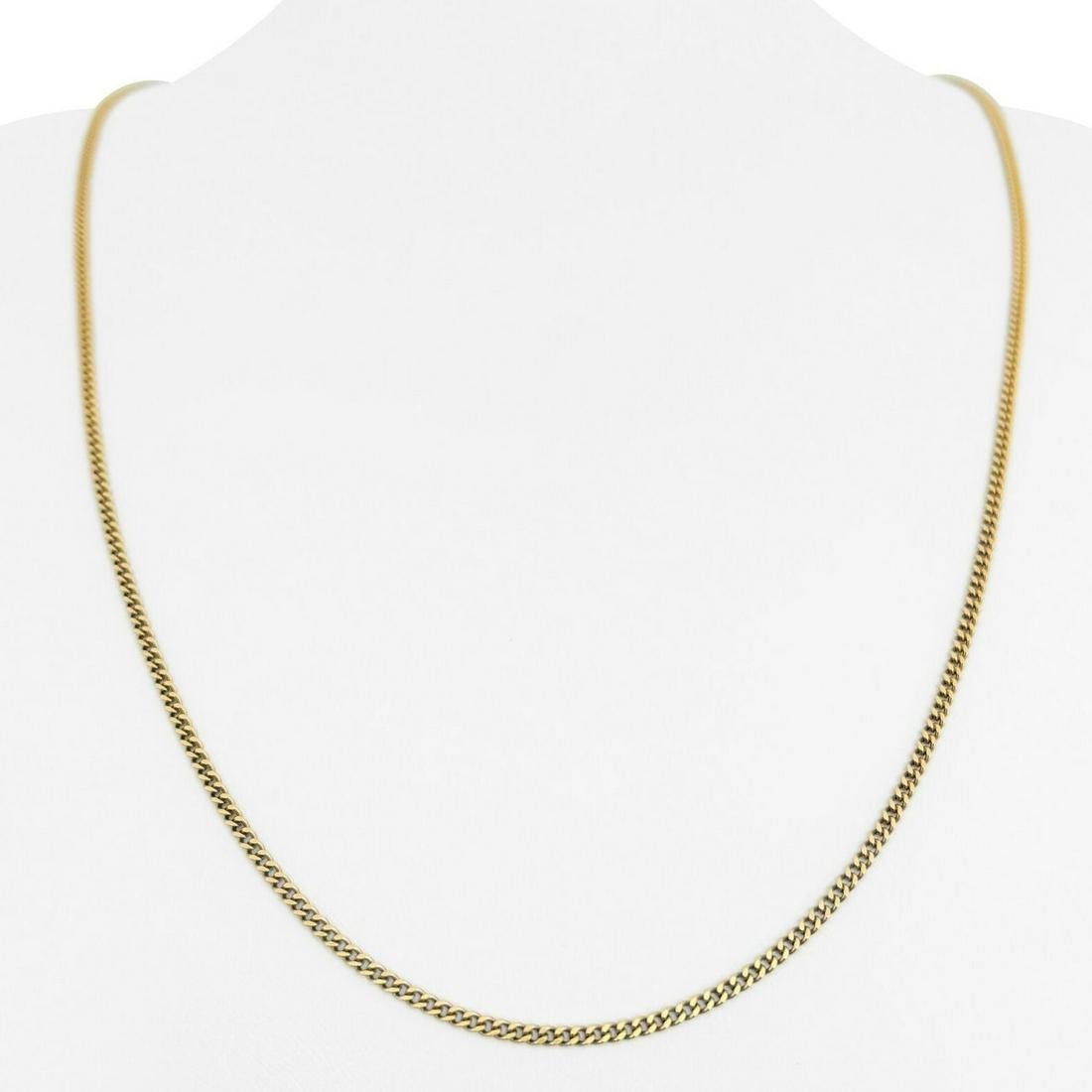 18k Yellow Gold 8.2g Solid Thin 1.8mm Curb Link Chain Necklace Italy 25": Condition: Excellent Condition, Professionally Cleaned and Polished Metal: 18k Gold (Marked, and Professionally Tested) Weight: 8.2g Length: 25 Inches Width: 1.8mm Closure: Spring Ring Markings: "750"