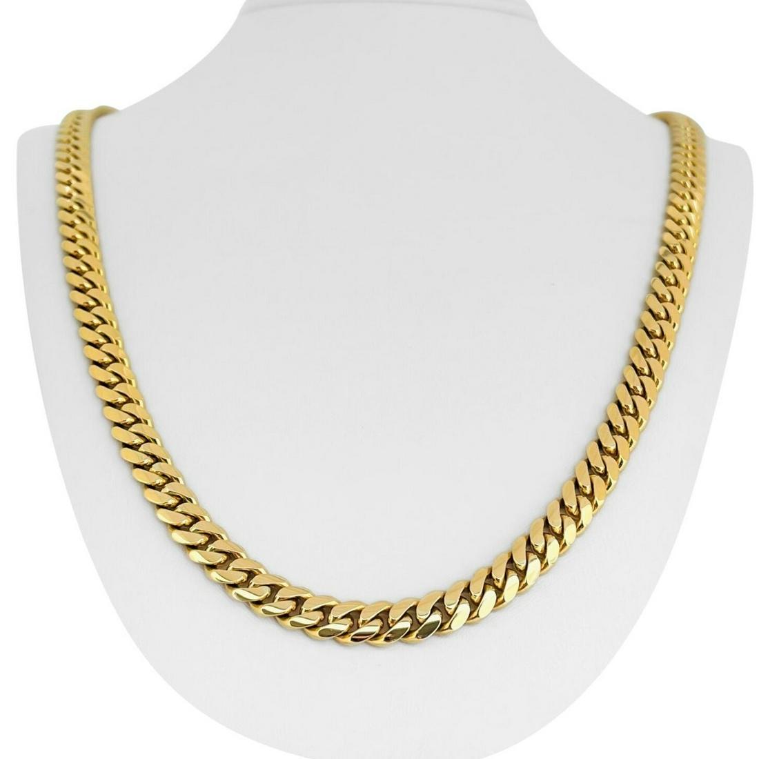 14k Yellow Gold 127.8g Solid Heavy 8mm Men's Cuban Curb Link Chain Necklace 26": Condition: Excellent Condition, Professionally Cleaned and Polished Metal: 14k Gold (Marked, and Professionally Tested) Weight: 127.8g Length: 26 Inches Width: 8mm Closure: Box Tab Insert with Two Saf