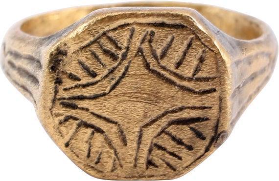 MEDIEVAL CHARISIAN RING, 9TH-12TH CENTURY AD, SZ 6 3/4 (1 of 3)