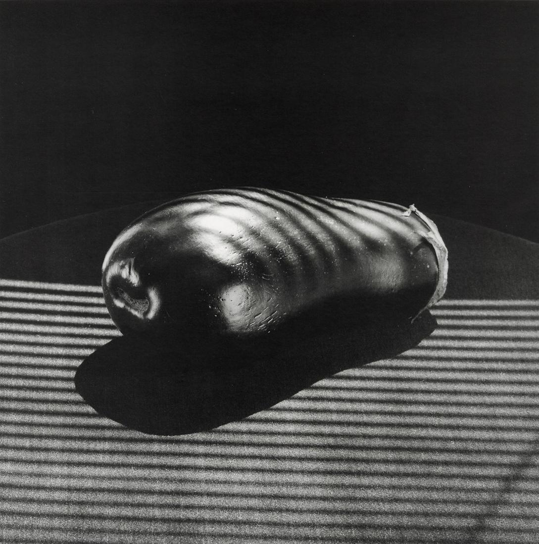 ROBERT MAPPLETHORPE - Eggplant, 1985: Artist: Robert Mapplethorpe Title: Eggplant, 1985 Medium: Photo Litho, 1992, Italy Dimensions: 10.4x10.5" Description: Heat Wax Mounted on 12x16" Conservation Board Artist Bio: Robert Mapplethorpe was