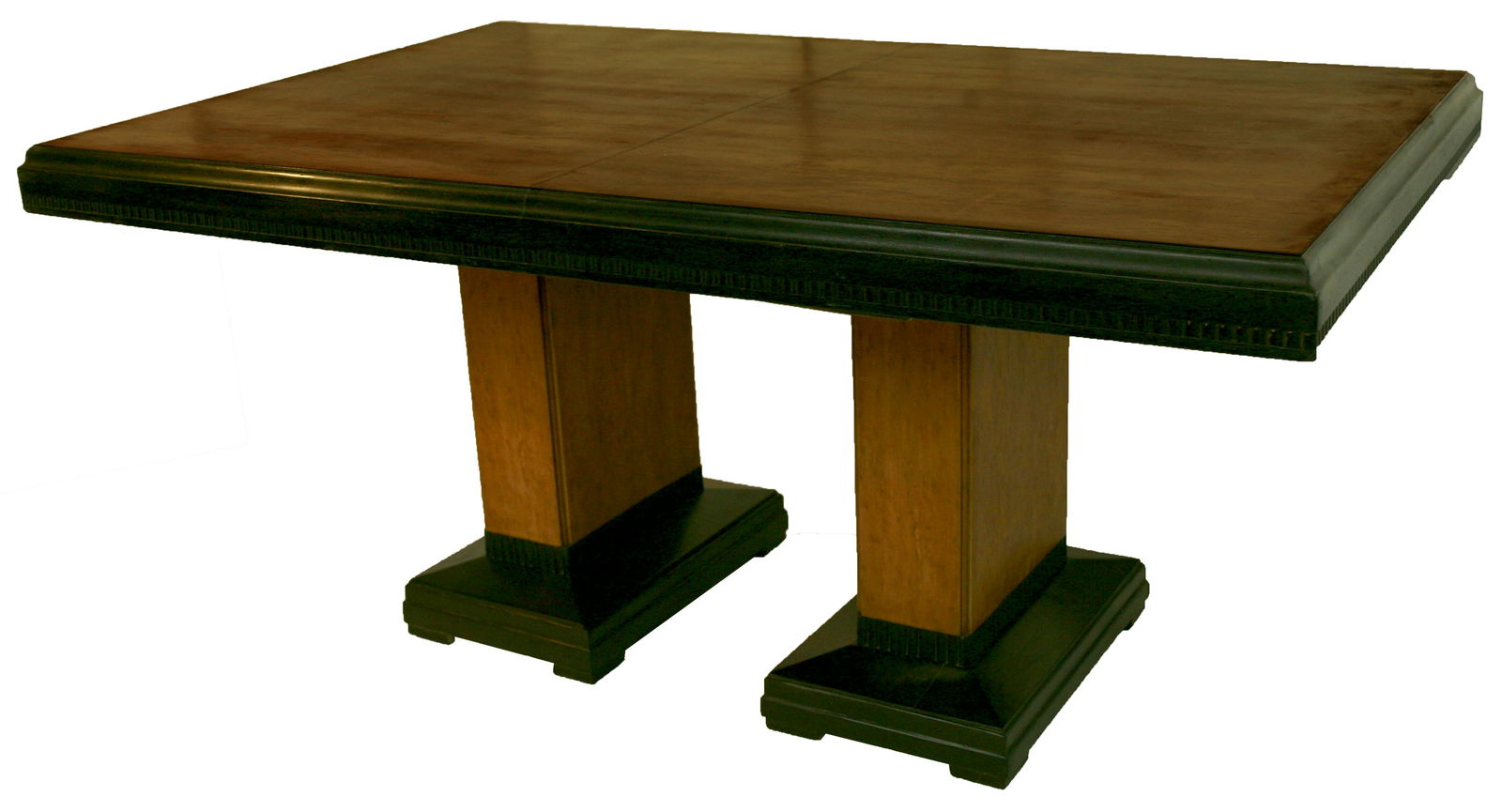 FRENCH ART DECO DESK TABLE CUBIST Pierre Legrain: Made in France in the 1920's this table is most likely a designer piece , it is built with ambonya . The style is pure French Art Deco and was at the time one of the best quality available .There is h