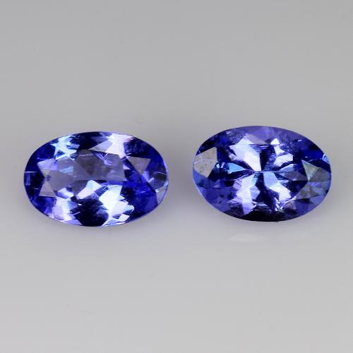 0.96 CTS 2 PCS 100% NATURAL TANZANITE OVAL SHAPE GOOD PURPLE LOOSE GEMSTONES (1 of 2)
