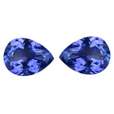 Pair of Natural Tanzanite 0.66tcw Pear Blue Violetish VVS (1 of 4)