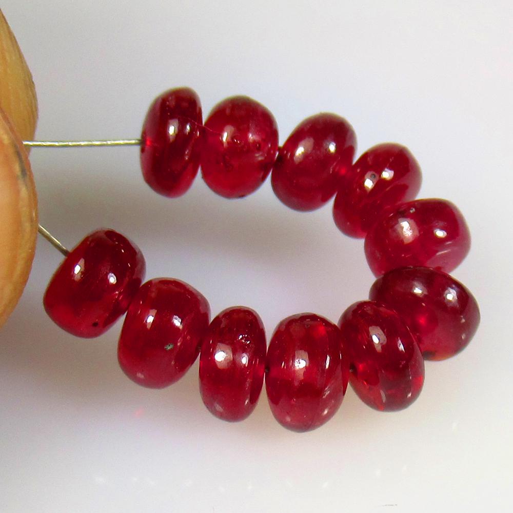 12.41 Ctw Natural 11 Mozambique Red Ruby Round Beads (1 of 2)