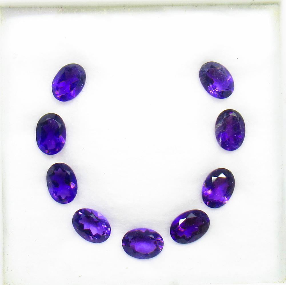 6.80 Ct Natural 7 Purple Amethyst Oval Necklace Set (1 of 4)