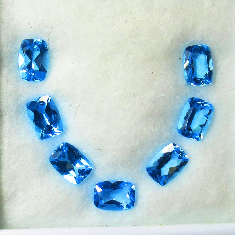 8.07 Ctw Natural 7 Blue Topaz Cushion Necklace Set (1 of 4)