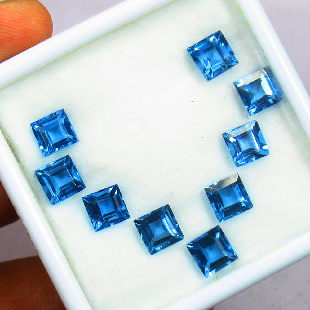 14.91 Ct Natural 9 London Blue Topaz Square Jewellery Set (1 of 3)