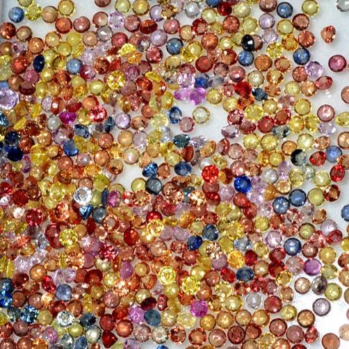 1.70 mm 35 pcs Round Brilliant Cut AAA Fire Multi Color Sapphire (1 of 1)