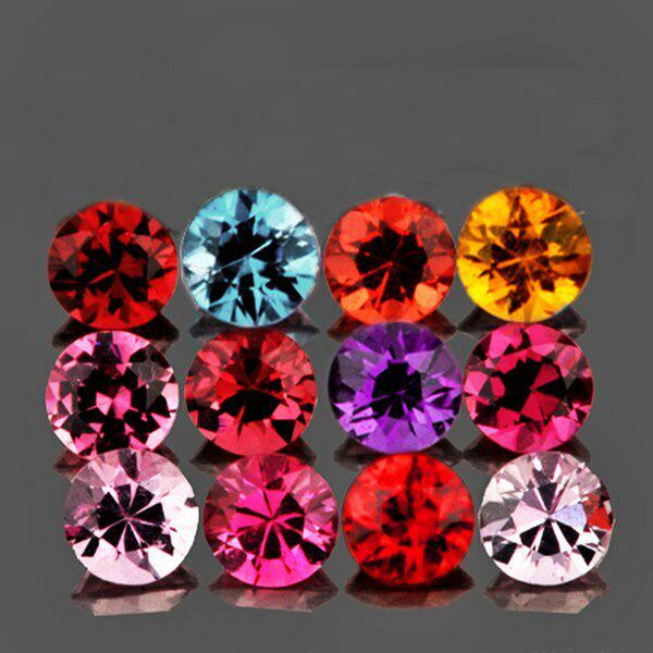 2.70 mm Round 12 pieces Machine Cut Natural Multi-Color Mogok Spinel (1 of 1)