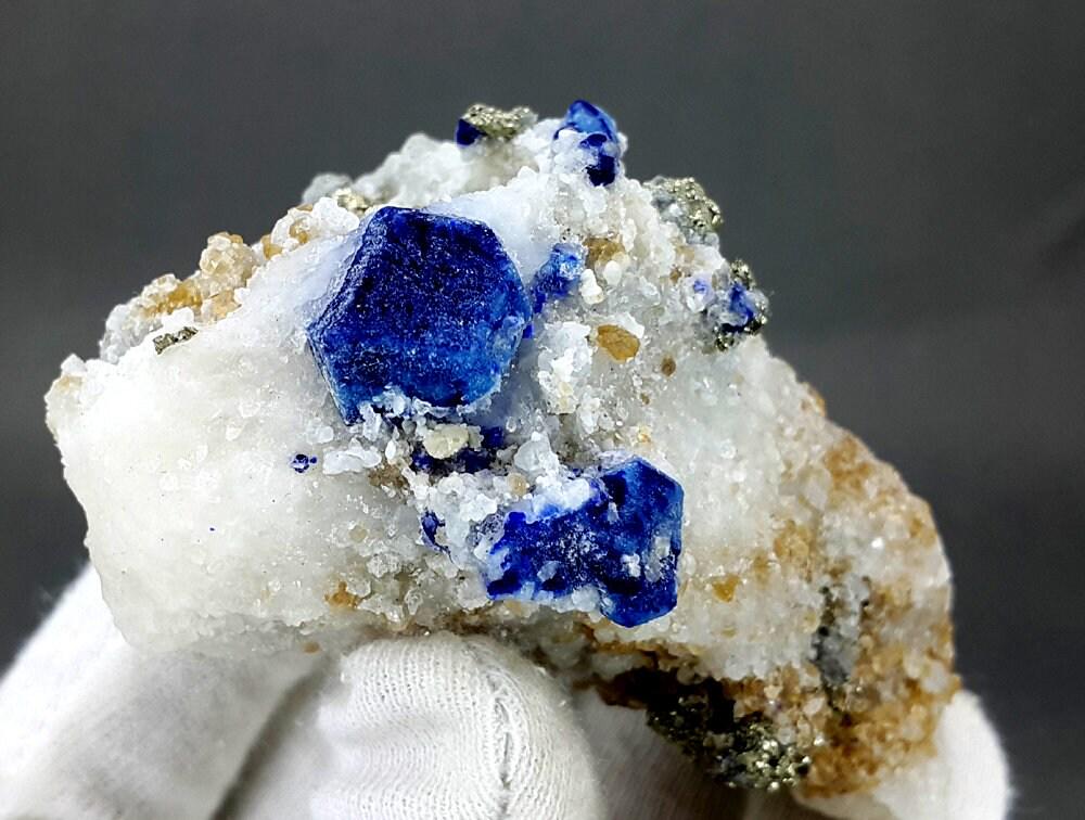 Lazurite, 165 Grams Fluorescent Blue Lazurite With Pyrite Crystals Specimen From Badakhshan (1 of 10)