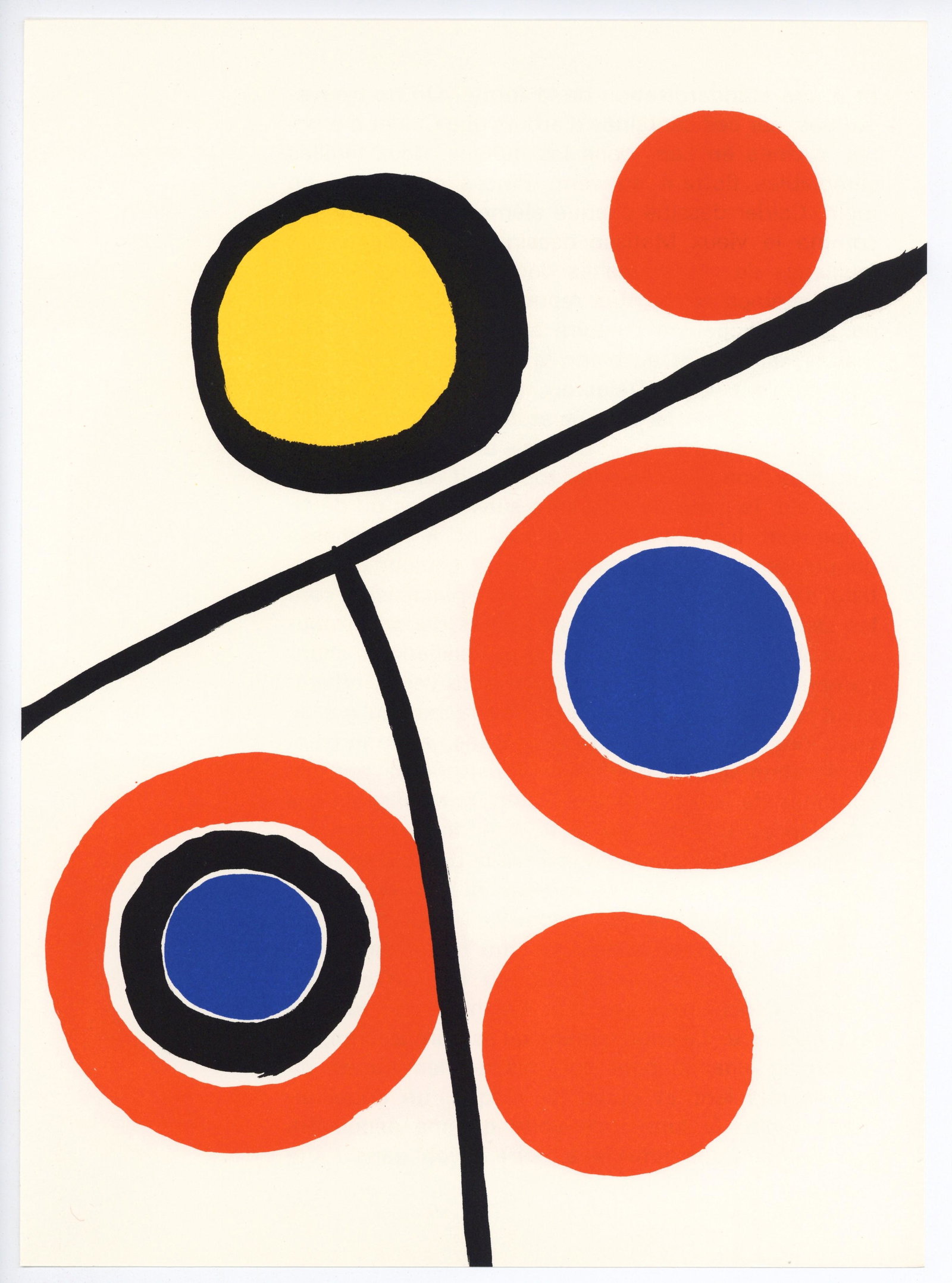Alexander Calder original lithograph, 1973: Medium: original lithograph. Printed in 1973 for the art revue Derriere le Miroir (issue number 201) and published in Paris by Maeght. Size: 15 x 11 inches (377 x 278 mm). There is text on verso, as i