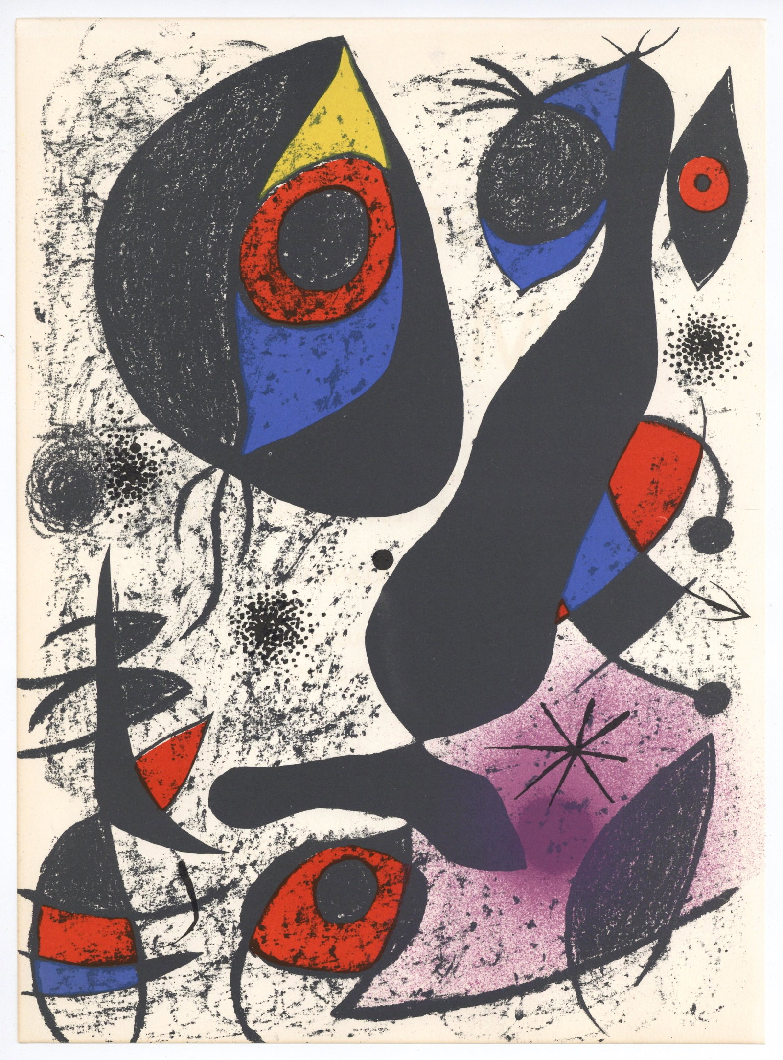 Joan Miro "A la encre I" original lithograph: Medium: original lithograph. Catalogue reference: Mourlot 837. Printed by Mourlot in 1972 on Arches paper. Size: 13 3/4 x 10 inches (348 x 254 mm). Not signed. Reserve: $200.00 Reserve: $20.00 to anyw