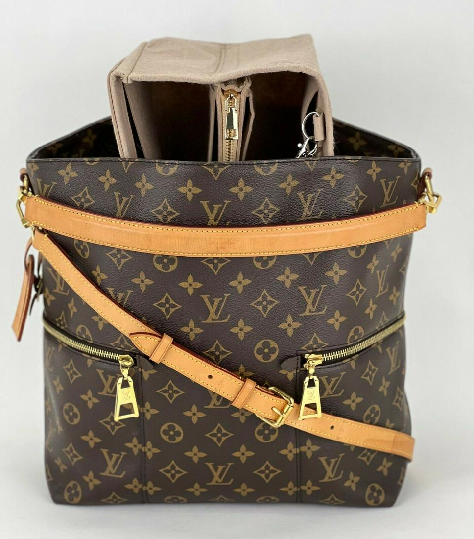 Louis Vuitton Handbag Melie MM Monogram Canvas Shoulder Bag Added Insert A945: SKU A945 0222 Pre-Owned 100% Authentic LOUIS VUITTON Melie MM monogram RATING: A/B...Very Good, well maintained, shows minor signs of wear MATERIAL: monogram canvas, leather trim STRAP: leather remova