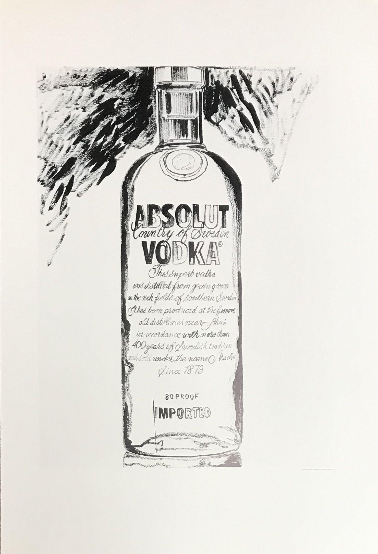1999 Andy Warhol print, Absolut VodKa 6 Pop Art: Artist: Andy Warhol Country: USA Title: Absolute Vodka 6 Printed: Offset on luster paper 1999 Paper Size: 19.50 x 13.50 inch Provenance: Andy Warhol Catalog Wetterling Gallery 1999 Condition: Very Goo