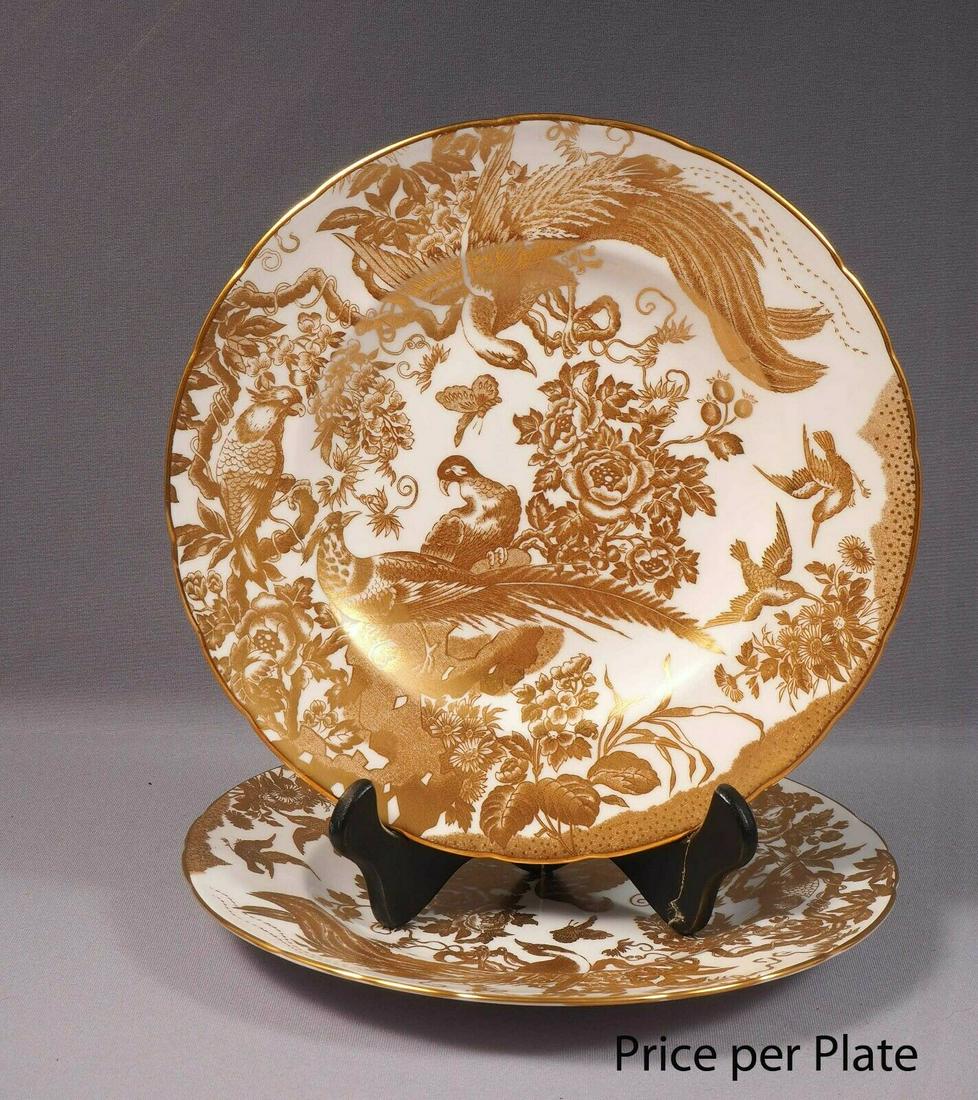 Royal Crown Derby GOLD AVES Dinner Plate Birds GOLD RIM RARE: This is a beautiful, Bone china Dinner Plate. It was made by Royal Crown Derby in their famous GOLD AVES collection. The pattern is very beautiful with gold birds and gold rim The plate is properly ma