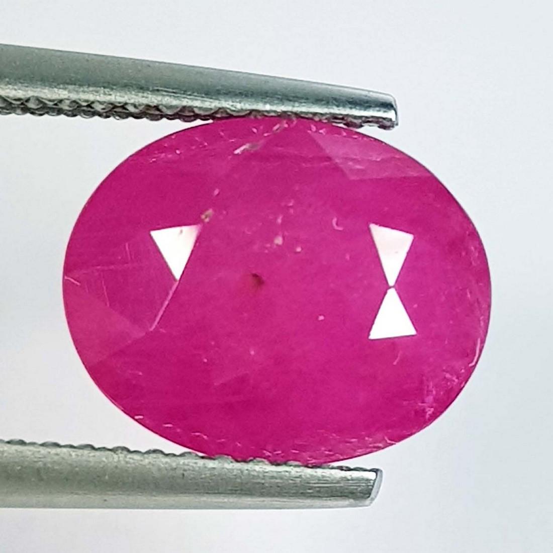 4.81 ct Unheated Natural Burma Ruby: No Reserve! Title: 4.81 ct Unheated Natural Burma Ruby Color/Clarity: Pink /SI Gemstones: Loose Gemstones Carat Weights: 4.81 Size/Dimensions: 10.80 x 8.85 x 5.52 Additional Information: Oval - Burma 
