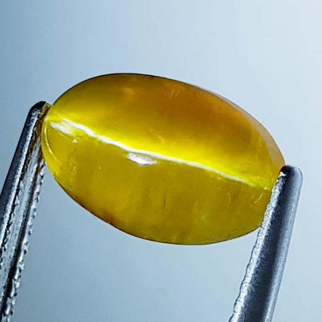 3.75 ct Natural Opal Cat's Eye: No Reserve! Title: 3.75 ct Natural Opal Cat's Eye Color/Clarity: Golden / Transparent Gemstones: Loose Gemstones Carat Weights: 3.75 Size/Dimensions: 11.90 x 7.50 x 7.00 Additional Information: Oval -