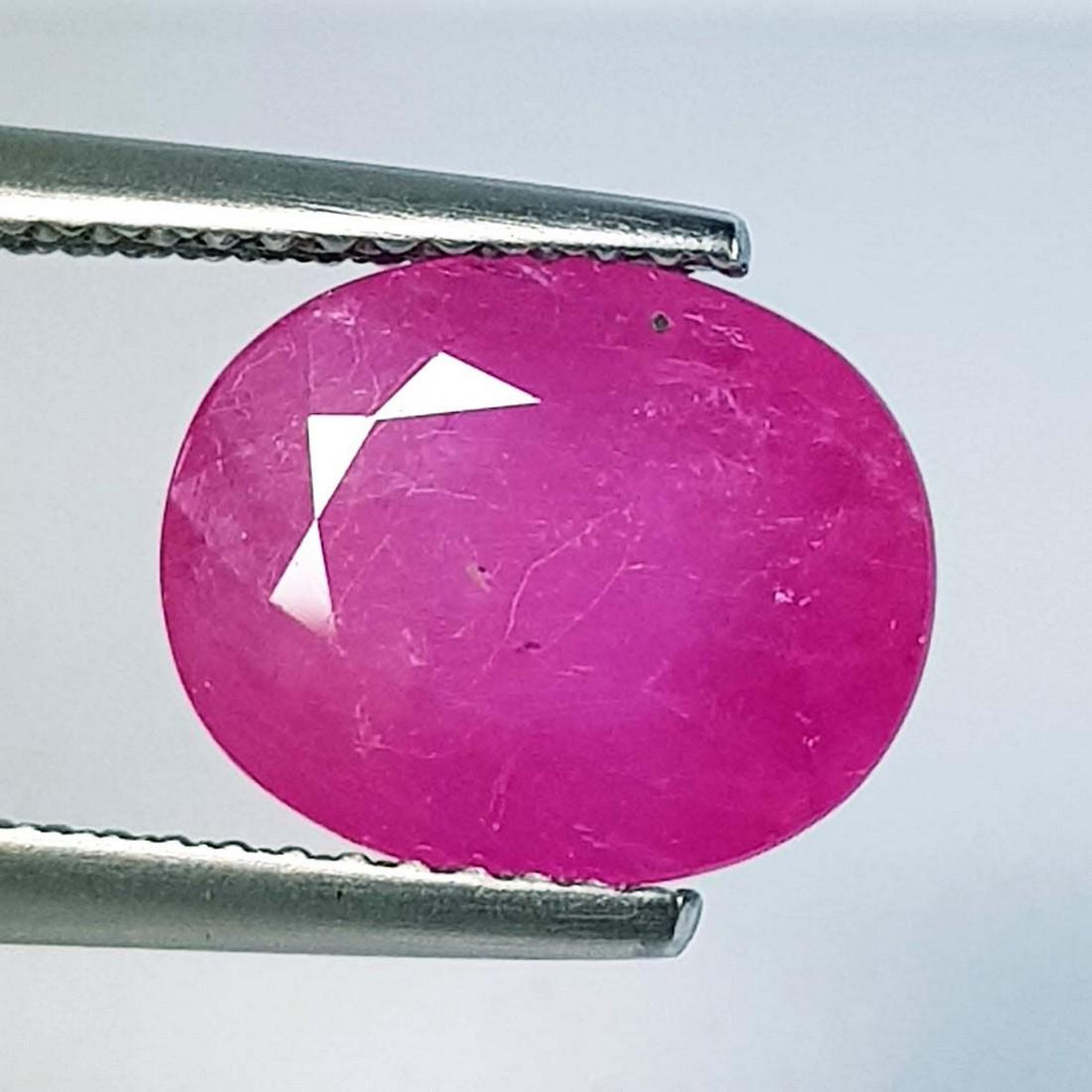 3.89 ct Unheated Natural Burma Ruby: No Reserve! Title: 3.89 ct Unheated Natural Burma Ruby Color/Clarity: Pink / VS-SI Gemstones: Loose Gemstones Carat Weights: 3.89 Size/Dimensions: 11.10 x 8.97 x 4.60 Additional Information: Oval - Bu
