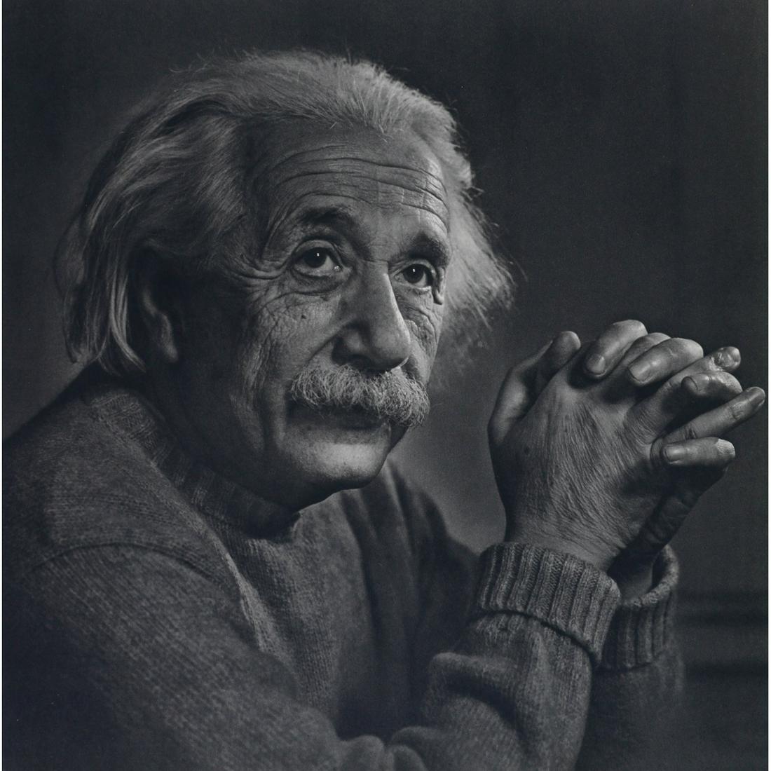 YOUSUF KARSH - Albert Einstein: Artist: YOUSUF KARSH Print Title: Albert Einstein Medium: Sheet-Fed Gravure Printed in 1970's Printed in Switzerland Image size approx. 9.25 X 9.25 inches Yousuf Karsh (1908-2002) was an Armenian-Cana
