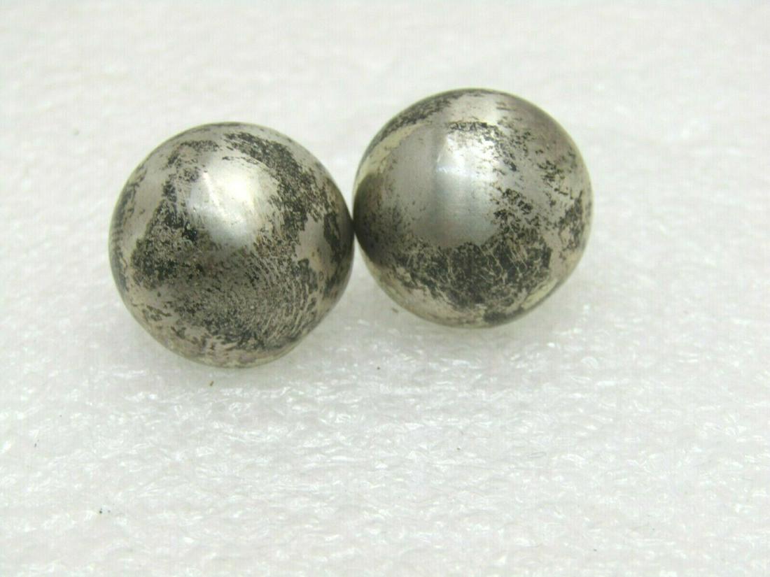 Vintage Sterling Silver Domed Earrings, Screw Back, 1940's, 4.95 gr, 3/4" (1 of 5)