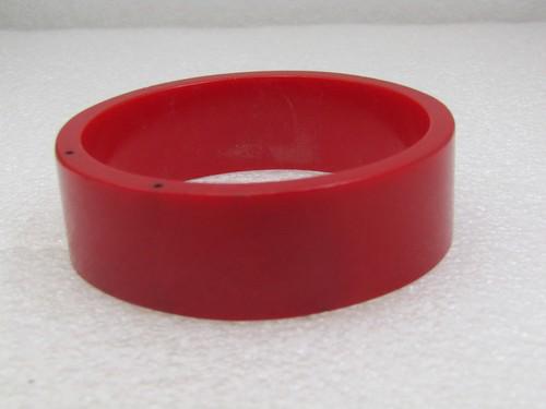 Vintage Cherry Red Bakelite Bangle Bracelet, 7.75" (1 of 6)