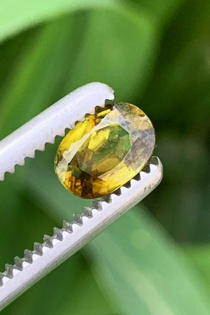Orangy Yellow Sphene Gemstone, Lustrous Sphene Cut Stone, Oval Shape, Flawless Clarity, Excellent: Materials: Gem type: Sphene Carat weight: 1.20 Reserve: $85.00 Shipping: Domestic: Flat-rate of $12.00 to anywhere within the contiguous U.S. International: Foreign shipping rates are determined by de