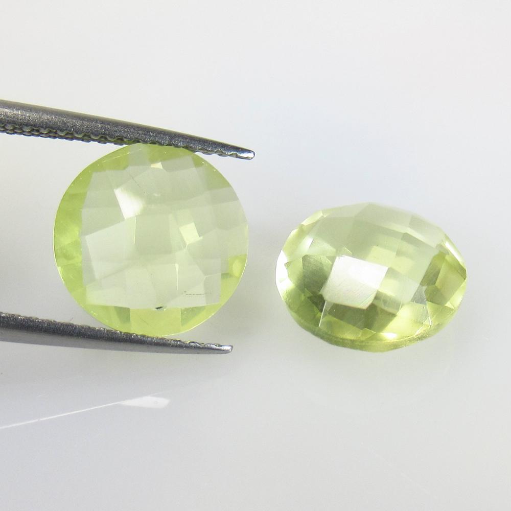 5.77 Ctw Natural Lemon Quartz Round Checkerboard Pair: No Reserve! Title: 5.77 Ctw Natural Lemon Quartz Round Checkerboard Pair Stone Clarity: VVS Gemstones: Natural Lemon Quartz Carat Weights: 5.77 Size/Dimensions: 9.90 x 9.90 x 5.40 mm / 2 Pc's Addition