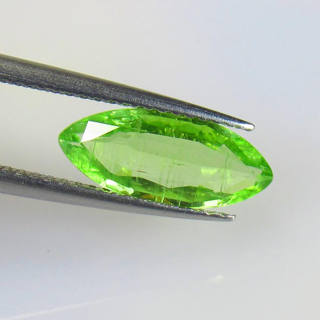 1.79 Ctw Natural Tsavorite Kyanite Marquise Cut: No Reserve! Title: 1.79 Ctw Natural Tsavorite Kyanite Marquise Cut Stone Clarity: VVS Gemstones: Kyanite Carat Weights: 1.79 Size/Dimensions: 13.30 x 5.80 x 2.90 mm Additional Information: Very Good Q