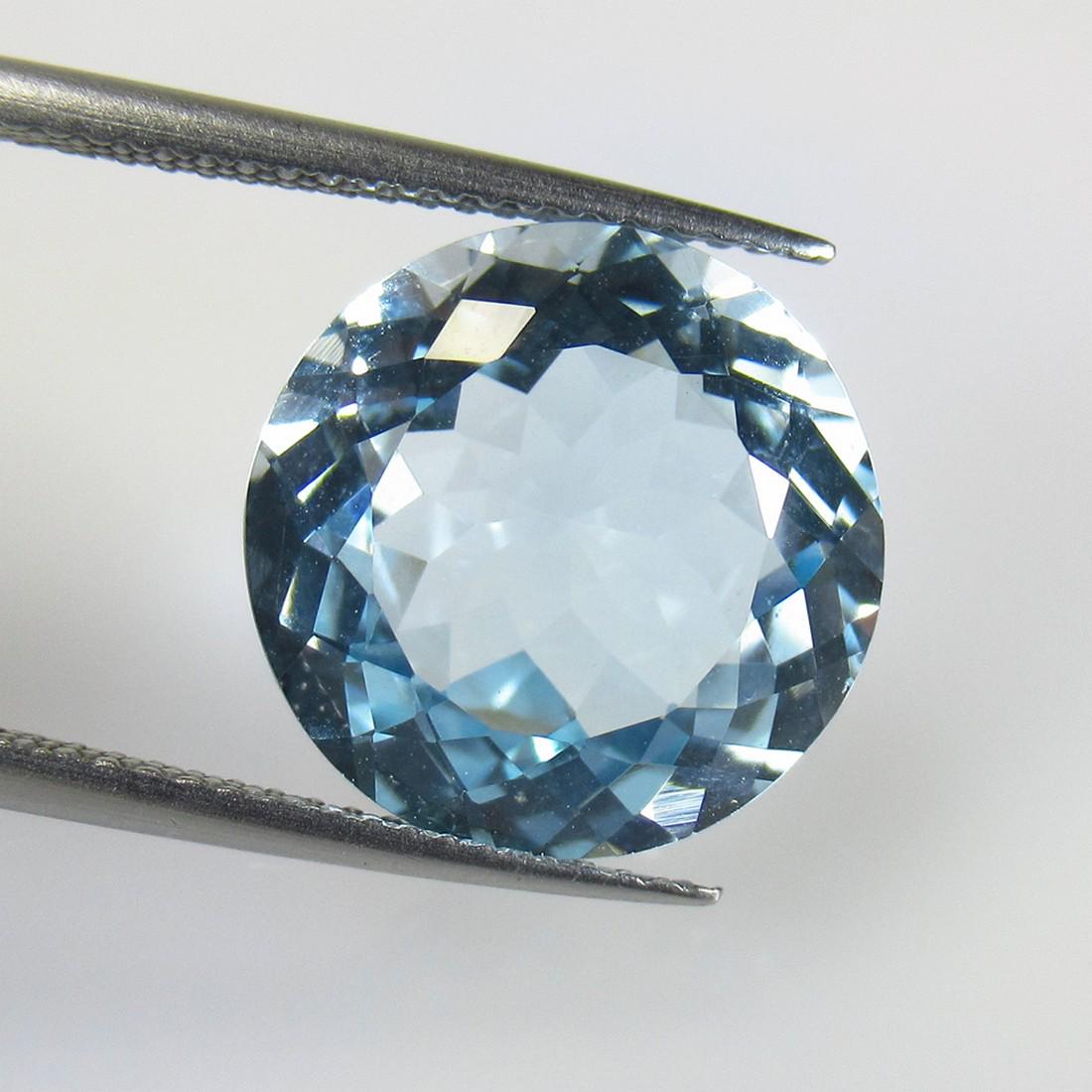 10.83 Ctw Natural Blue Topaz Round Cut (1 of 2)