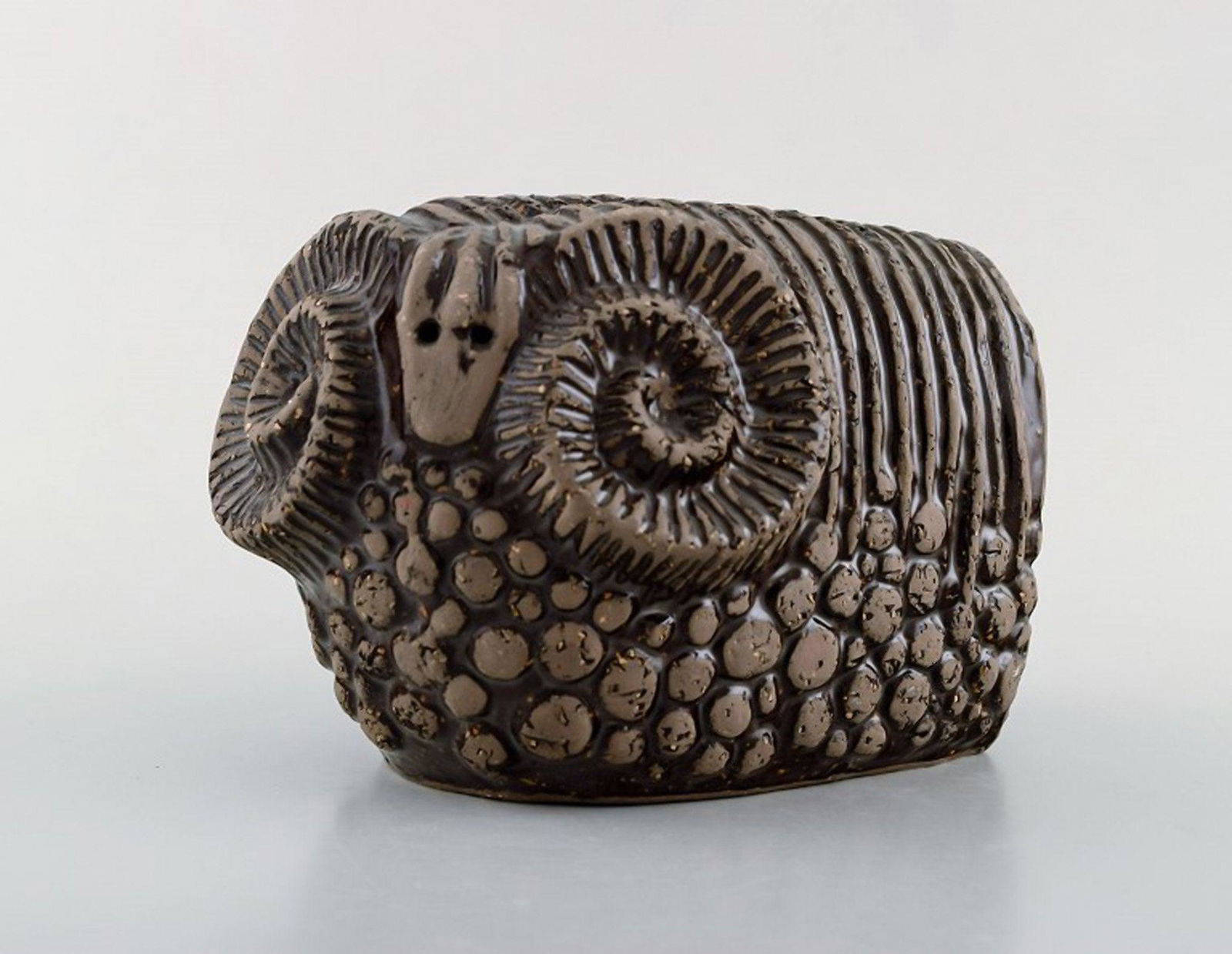 Paula von Freymann for Upsala-Ekeby. Ram in glazed stoneware. 1960's.: Paula von Freymann for Upsala-Ekeby. Ram in glazed stoneware. 1960's. In very good condition. Measures: 23 x 5 cm. Stamped. Reserve: $175.00 Shipping: Domestic: Shipping rates are determined by destin