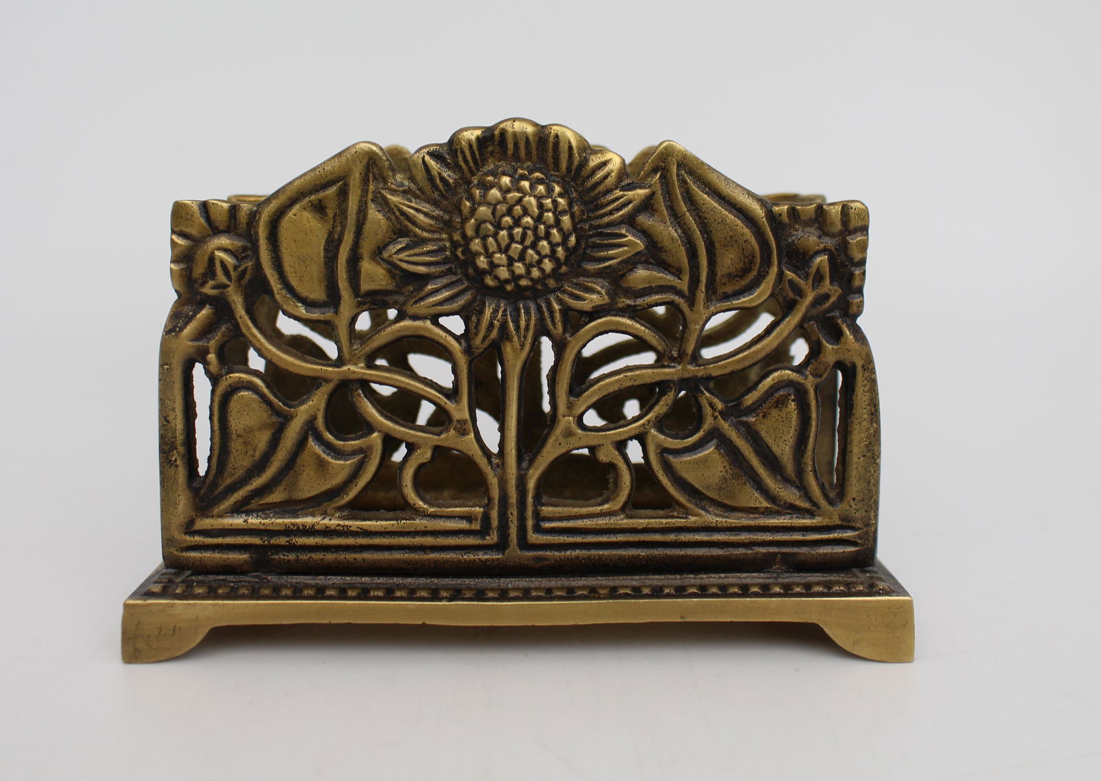 Art Nouveau Style Brass Letter Rack (1 of 3)