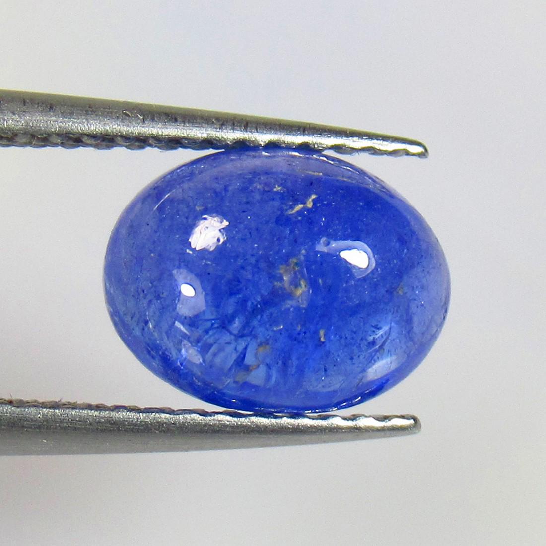 2.41 Ctw Natural Tanzanite Oval Cab: No Reserve! Title: 2.41 Ctw Natural Tanzanite Oval Cab Stone Clarity: SI Gemstone: Tanzanite Carat Weights: 2.41 Size/Dimensions: 9.10 x 7.00 x 4.20 mm Additional Info: Top Quality Luster / Excellent 