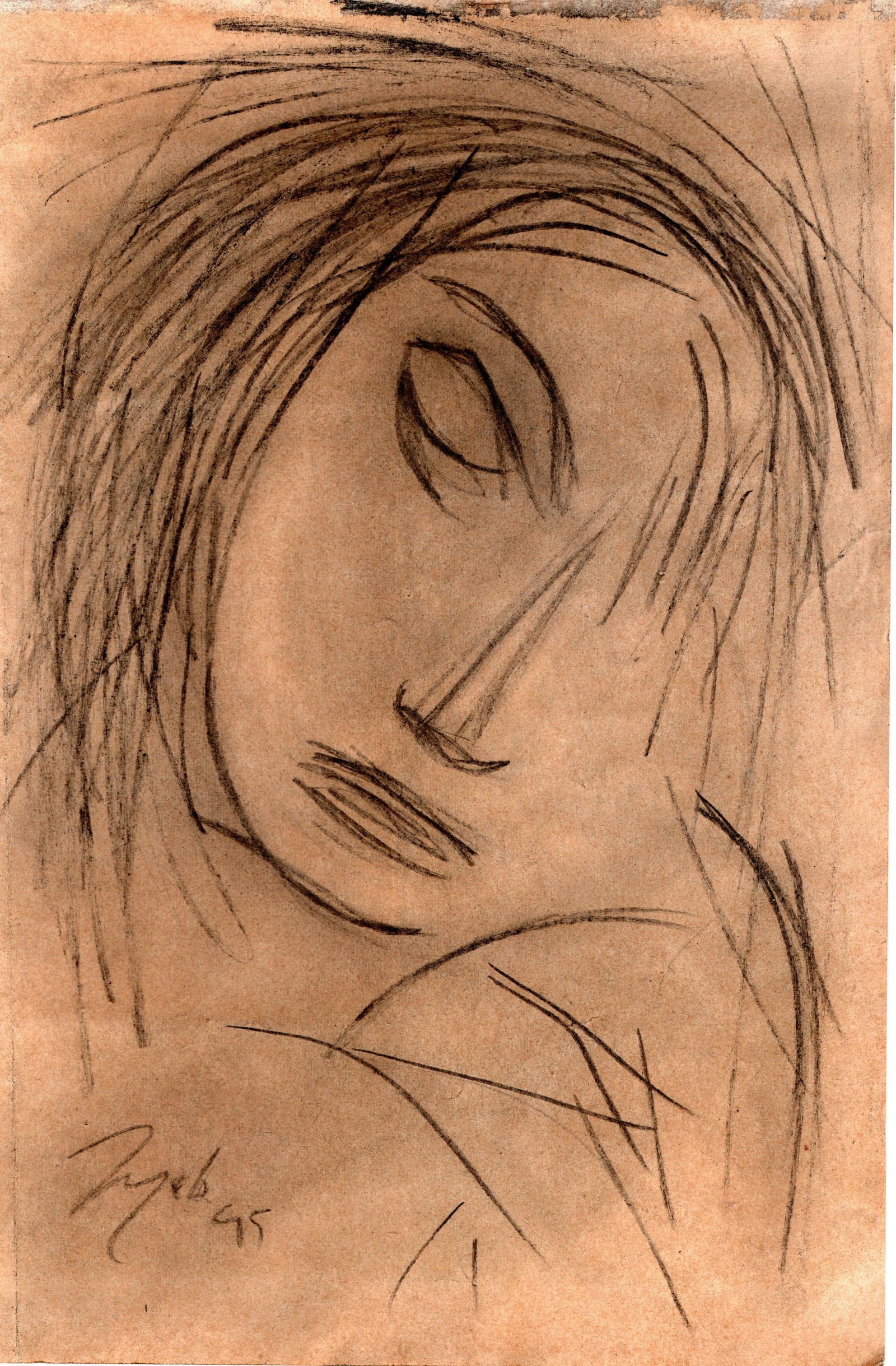 Tyeb Metha (Attributed to)- Drawing on paper: Artist/Title: Tyeb Metha (Attributed to) - Drawing on paper Description: Credited for triggering an interest towards Indian art among contemporary local and international art lovers, Tyeb Mehta is one