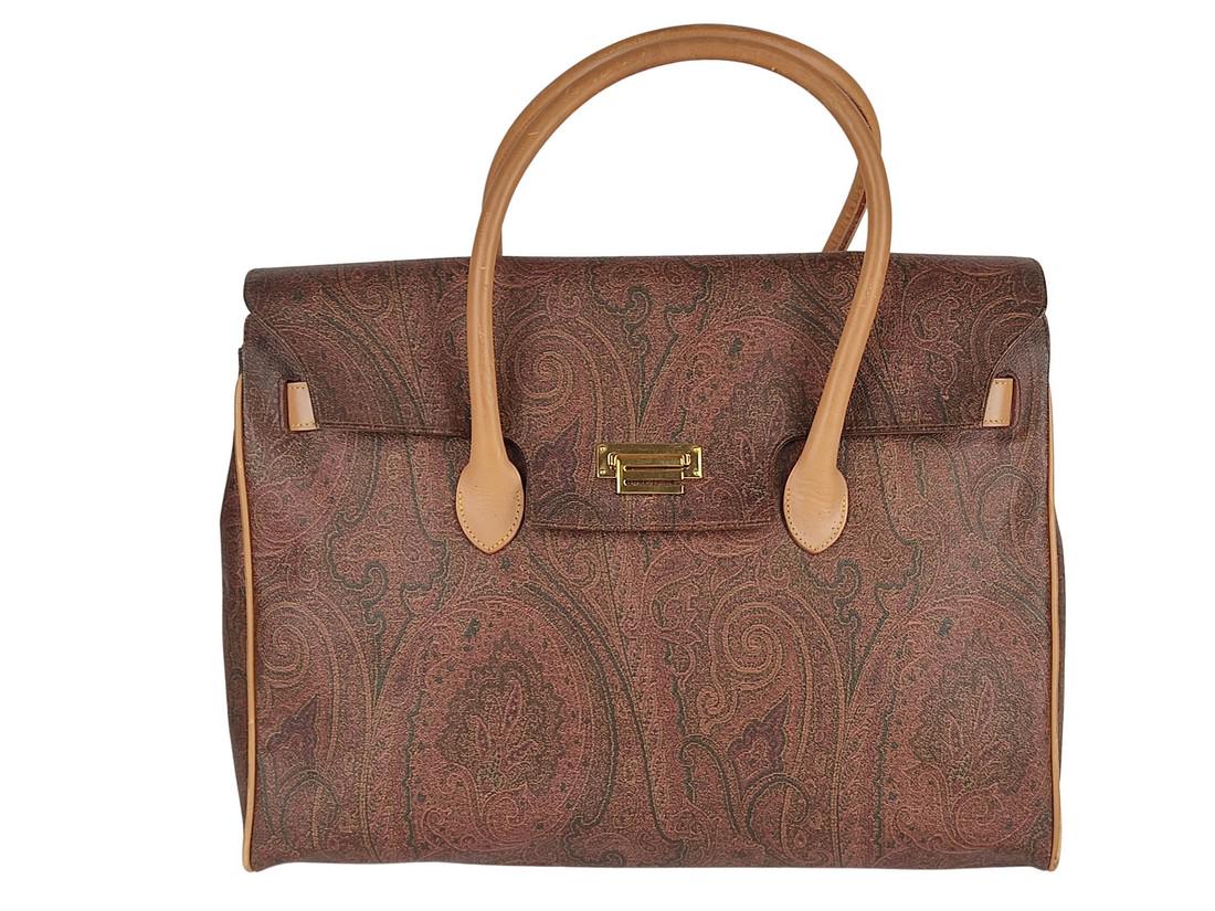 ETRO "Birkin" handbag: Title: ETRO "Birkin" handbag Materials: Coated canvas Dimensions: Length 40 cm, Height 32 cm, Depth 20 cm Description: (4350/B). Birkin model handbag MADE IN: Italy FEATURES: Birkin model grand shoppi
