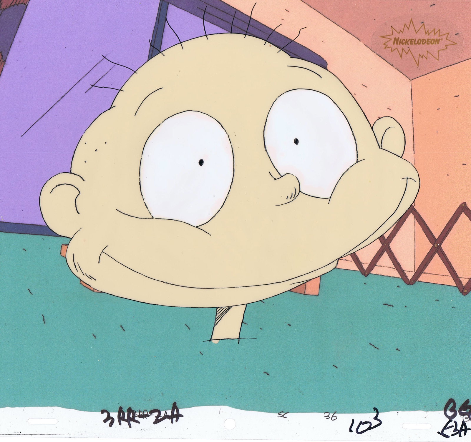 Rugrats Animation Art Original Production Cel Cell 1990s Nickelodeon: Title of Item: Rugrats Animation Art Original Production Cel Cell 1990s Nickelodeon Description of Item: This cel was used to make an episode of RUGRATS. Original one-of-a-kind hand painted production