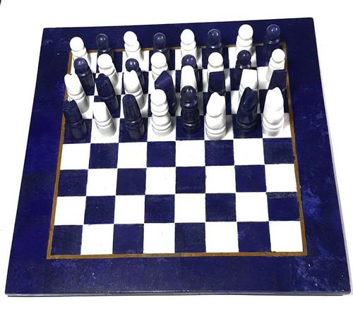 Lapis Lazuli and Marble Chess board, Lapis Lazuli Chess Board, Chess Board, Afghan Hand Made Chess: Title: Lapis Lazuli and Marble Chess board, Lapis Lazuli Chess Board, Chess Board, Afghan Hand Made Chess Board Set, 2930 grams Size 12/12 Inches Origin: Afghanistan Materials: Lapis Lazuli, Marble Di